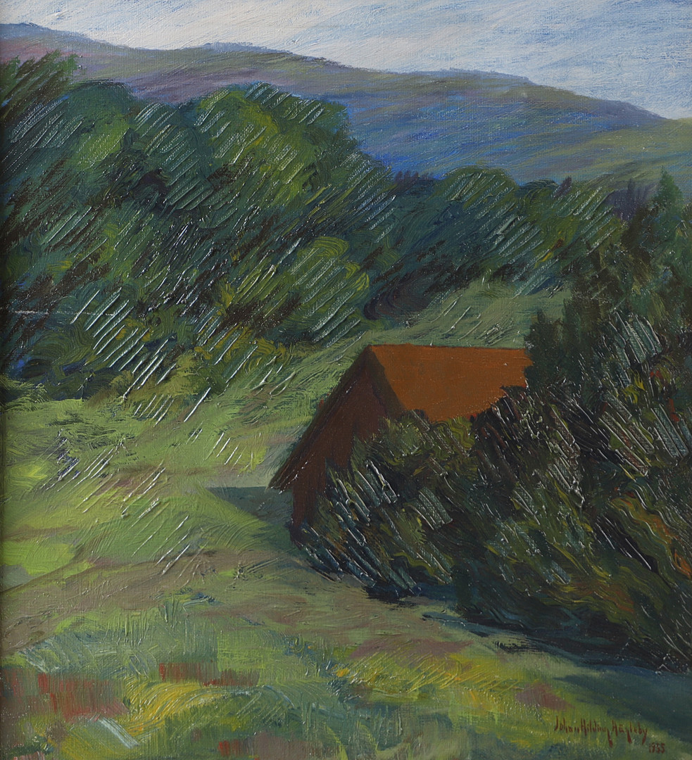 "Hallandsåsen", olja på duk, signerad 1955.