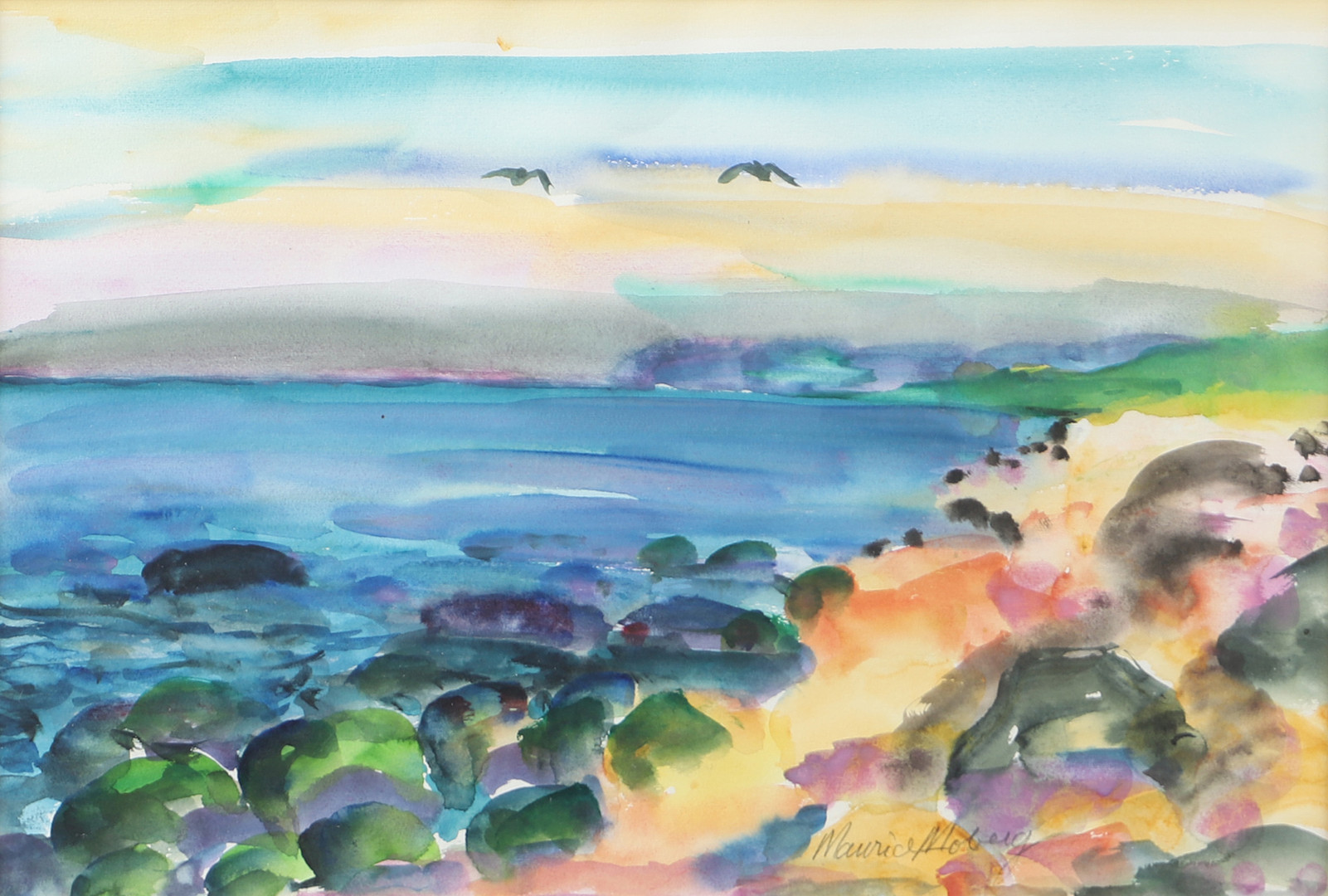 "Hovs Hallar 1988", akvarell, signerad.