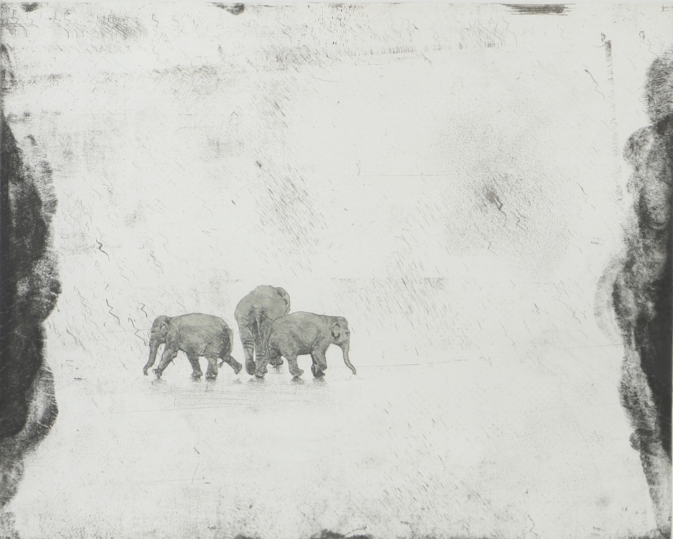 "Elephant talk", etsning, signerad.