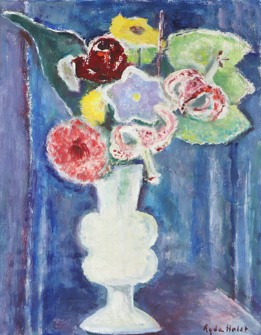 Blomsterstilleben, olja på pannå, signerad.