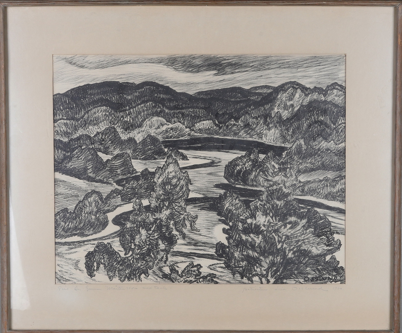 Litografi, Nämforsen i Ångermanälven, 1924.