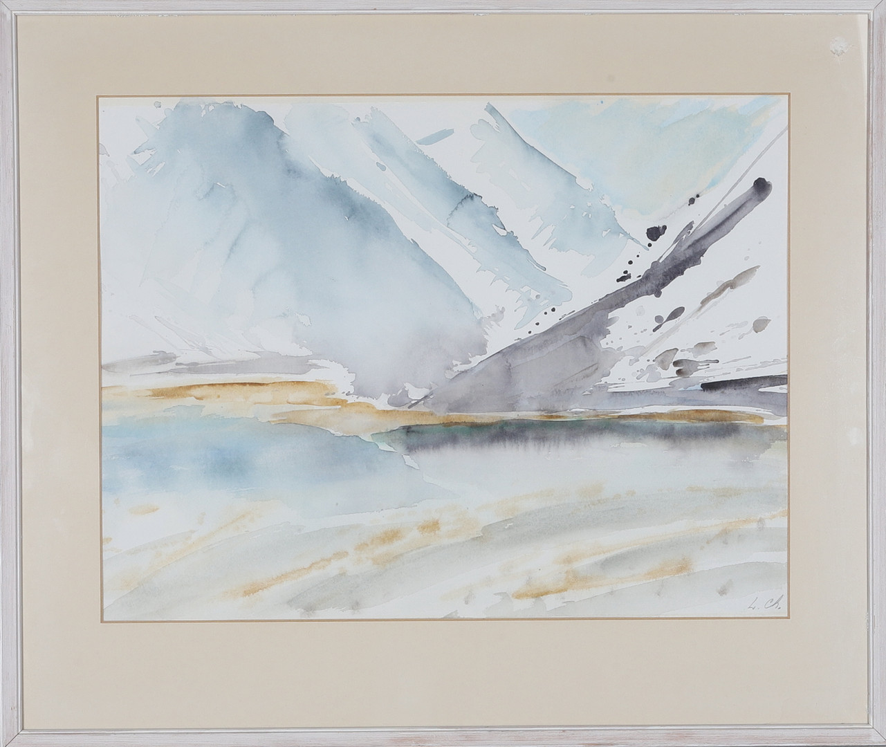"Vid en fjord", akvarell, signerad.