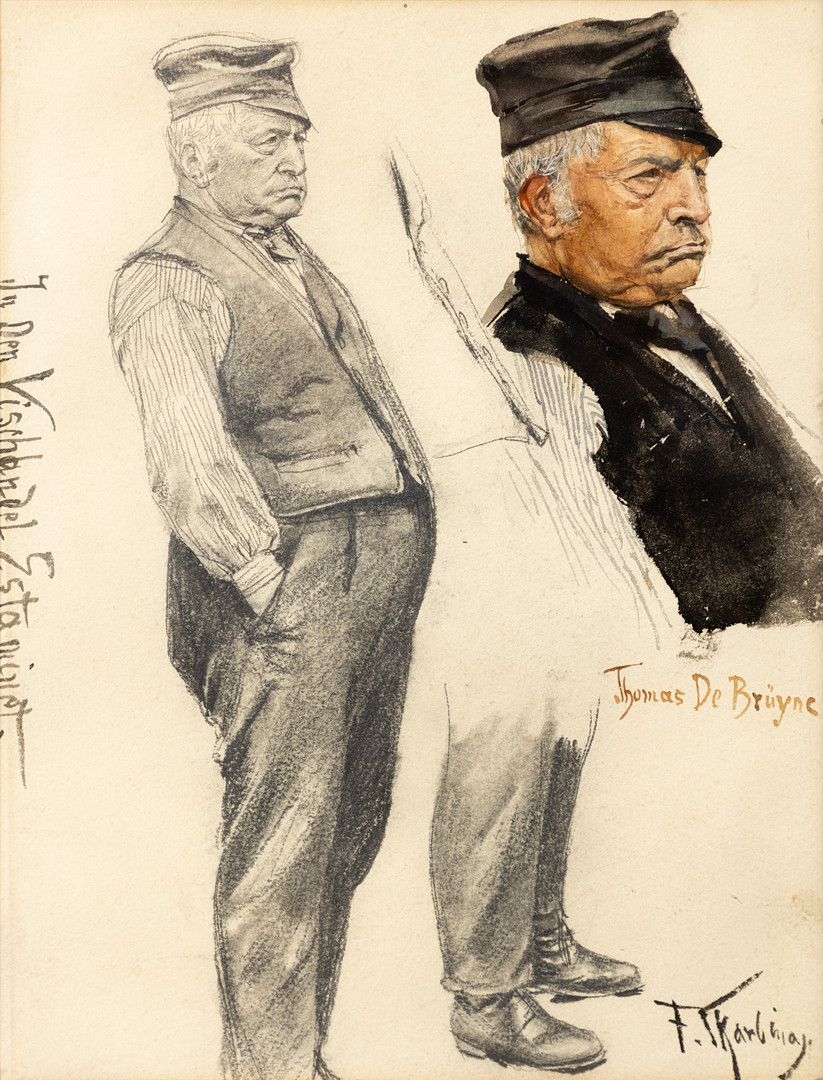 Studienblatt, Portrait des Politikers Thomas de Bruyne.
