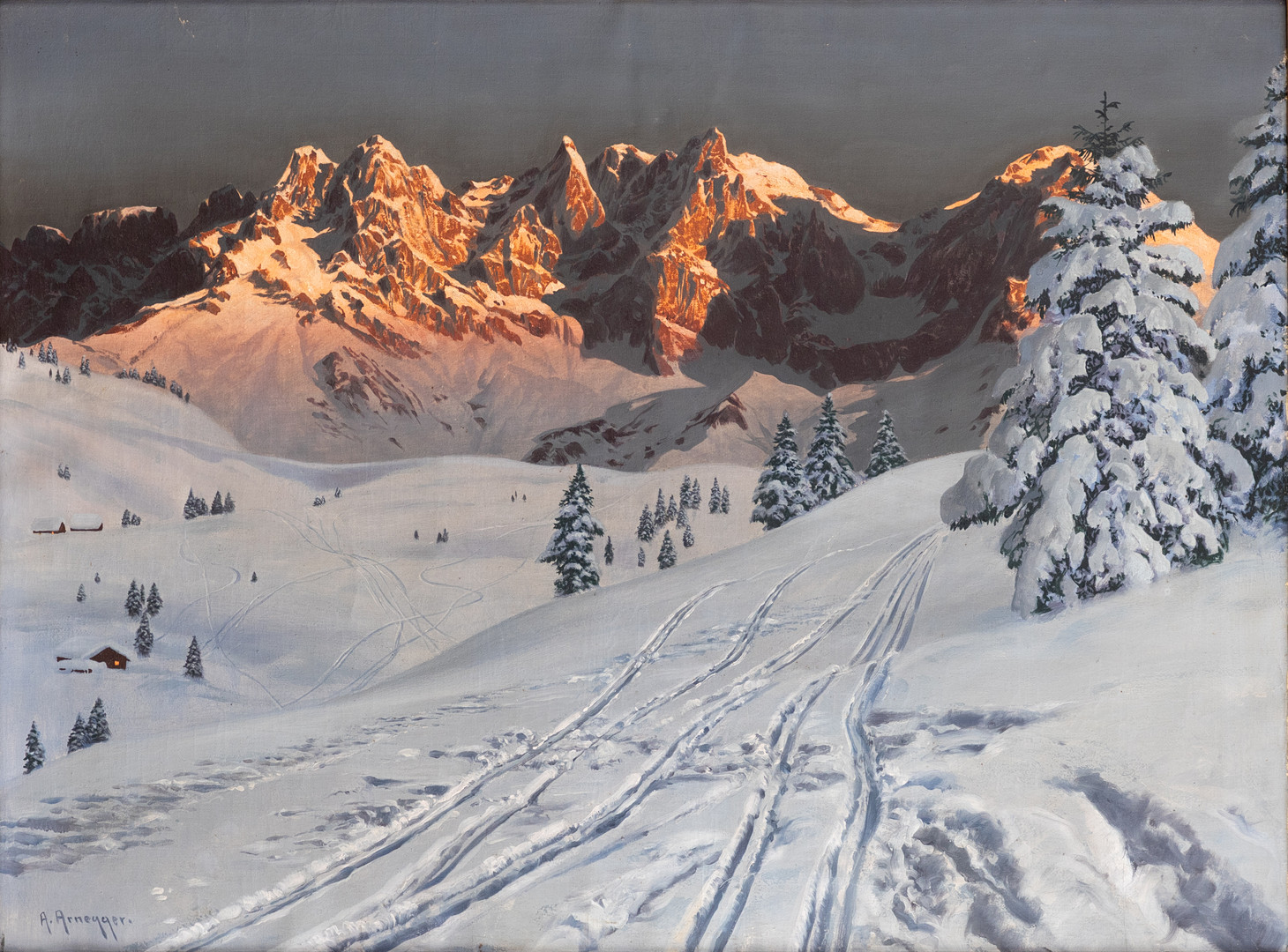 Abendstimmung am Wilden Kaiser bei Kitzbühel.