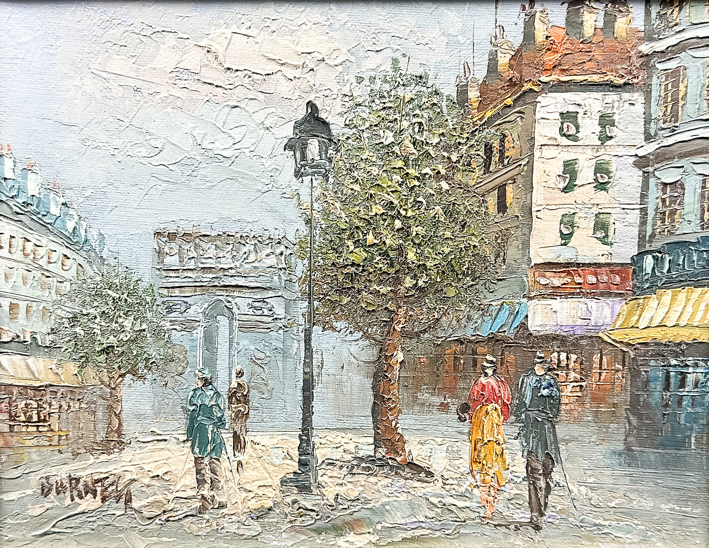 OLJA PÅ DUK, "Paris", signerad.