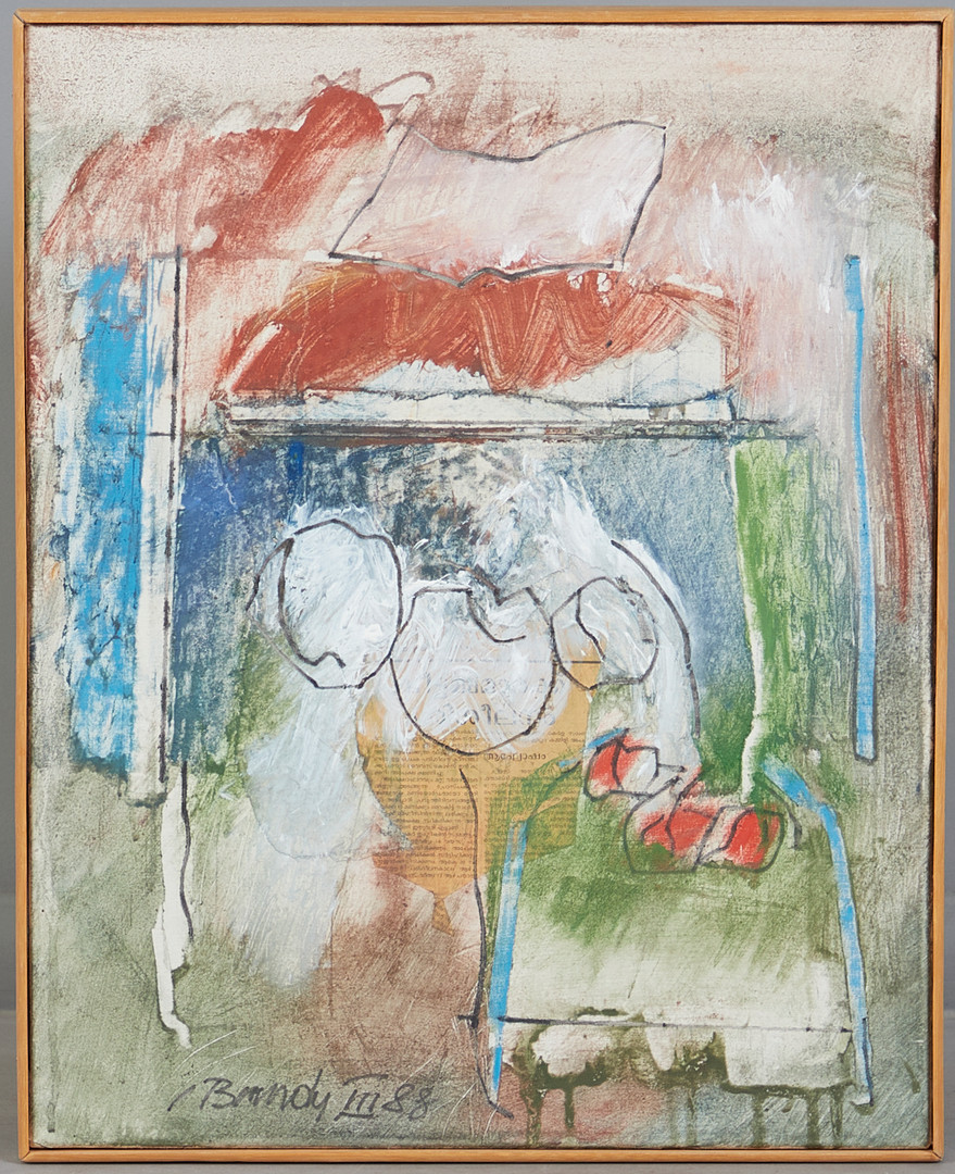 Ohne Titel (Komposition mit Grün und Rot), 1988, Mischtechnik.
