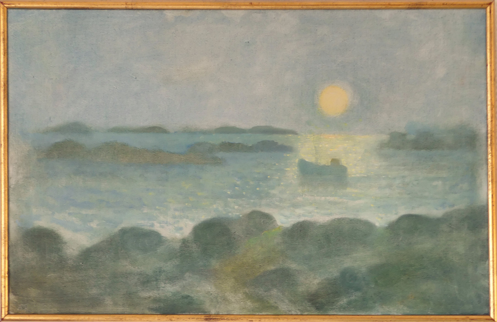 olja på duk, "Noctune", signerad med monogram och A. Malmborg á tergo.