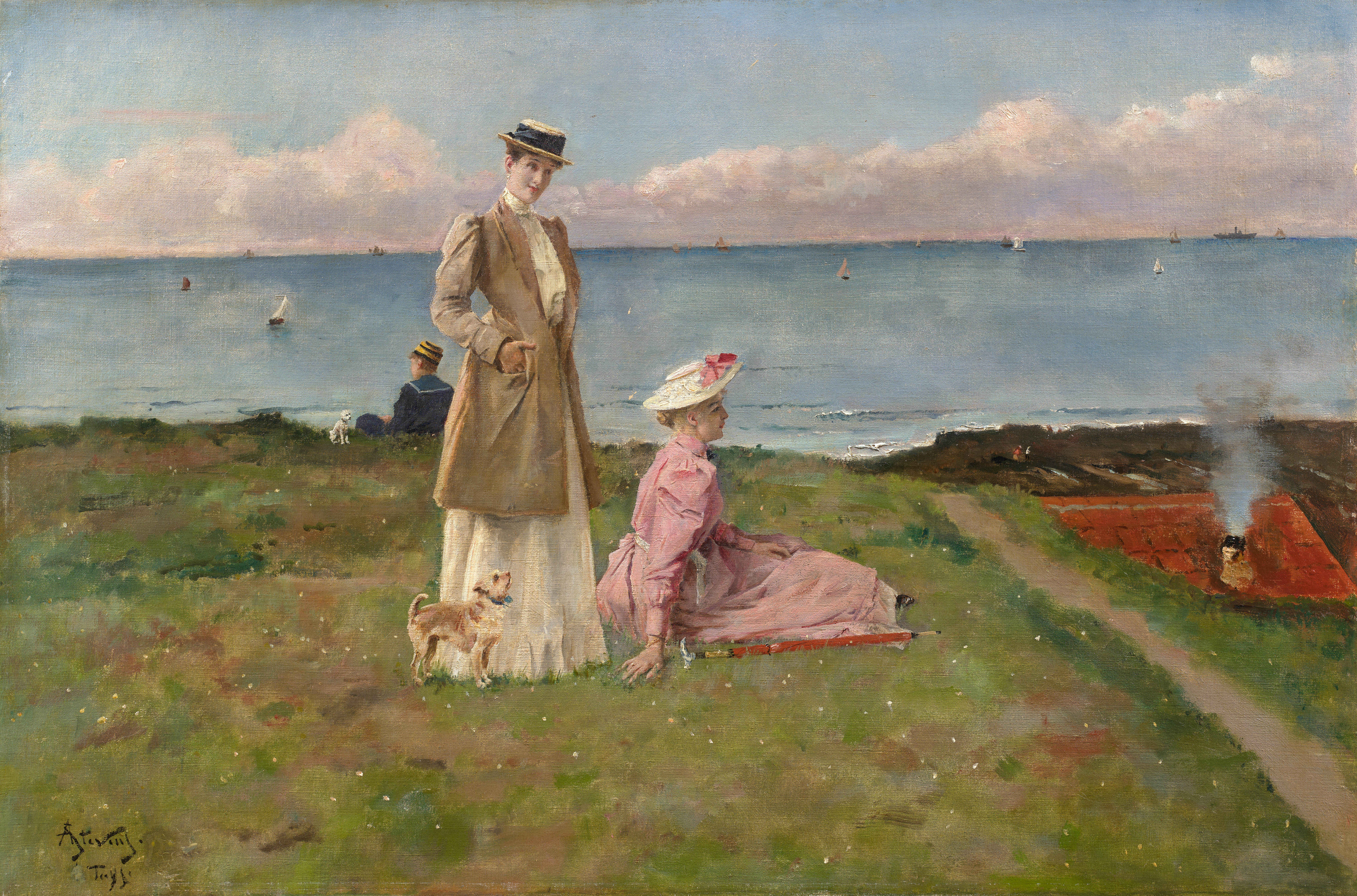 Elégantes près d'une falaise, Dieppe