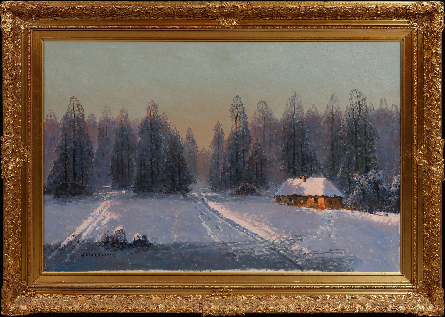 Vinterlandskap, olja på duk, signerad.