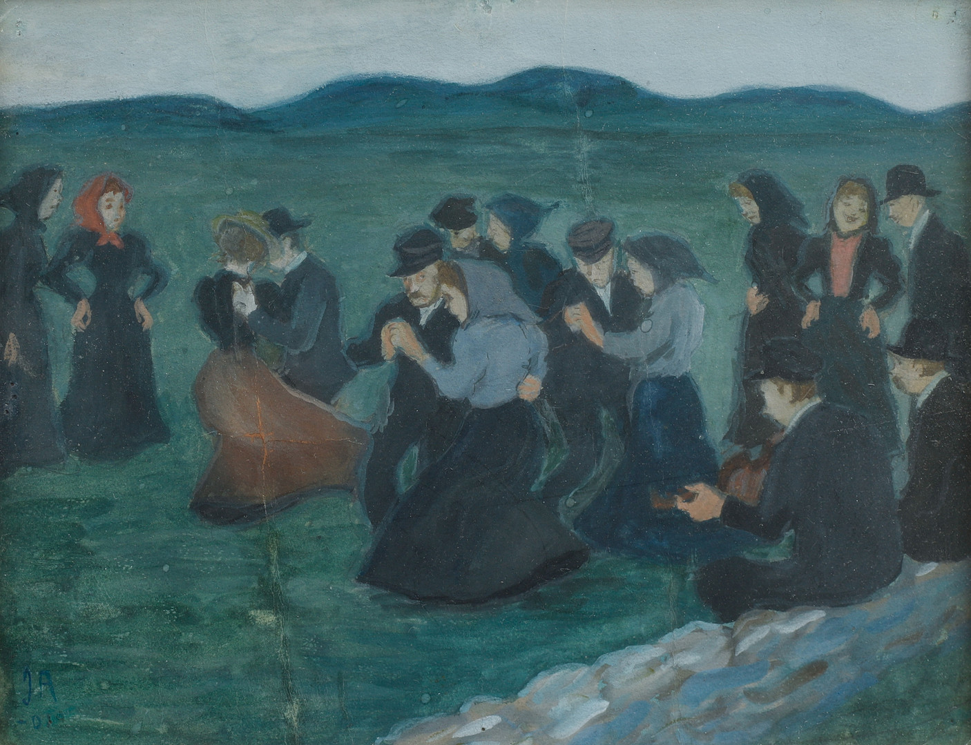 Sommardans. Gouache. Utförd 1901.