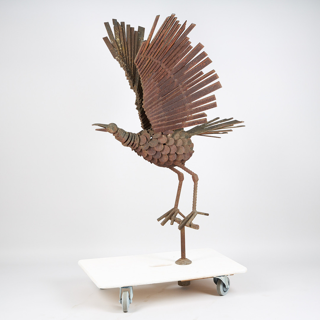 SKULPTUR/TRÄDGÅRDSSKULPTUR, signerad samt daterad -69, järnskulptur.