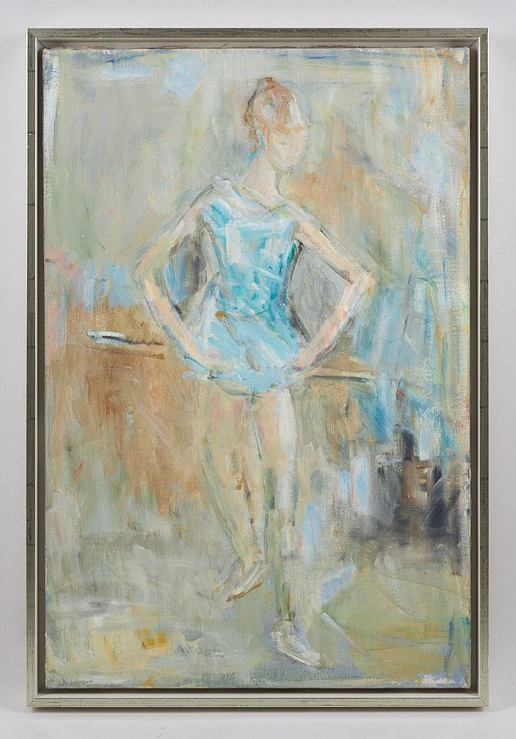Ballerina, signerad, olja på duk.