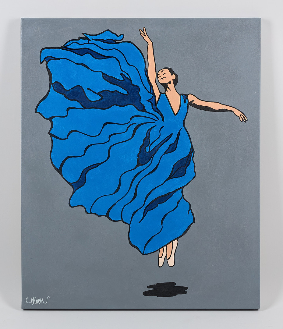 "DANCING QUEEN NR 4", signerad och daterad 2017, akryl på duk.