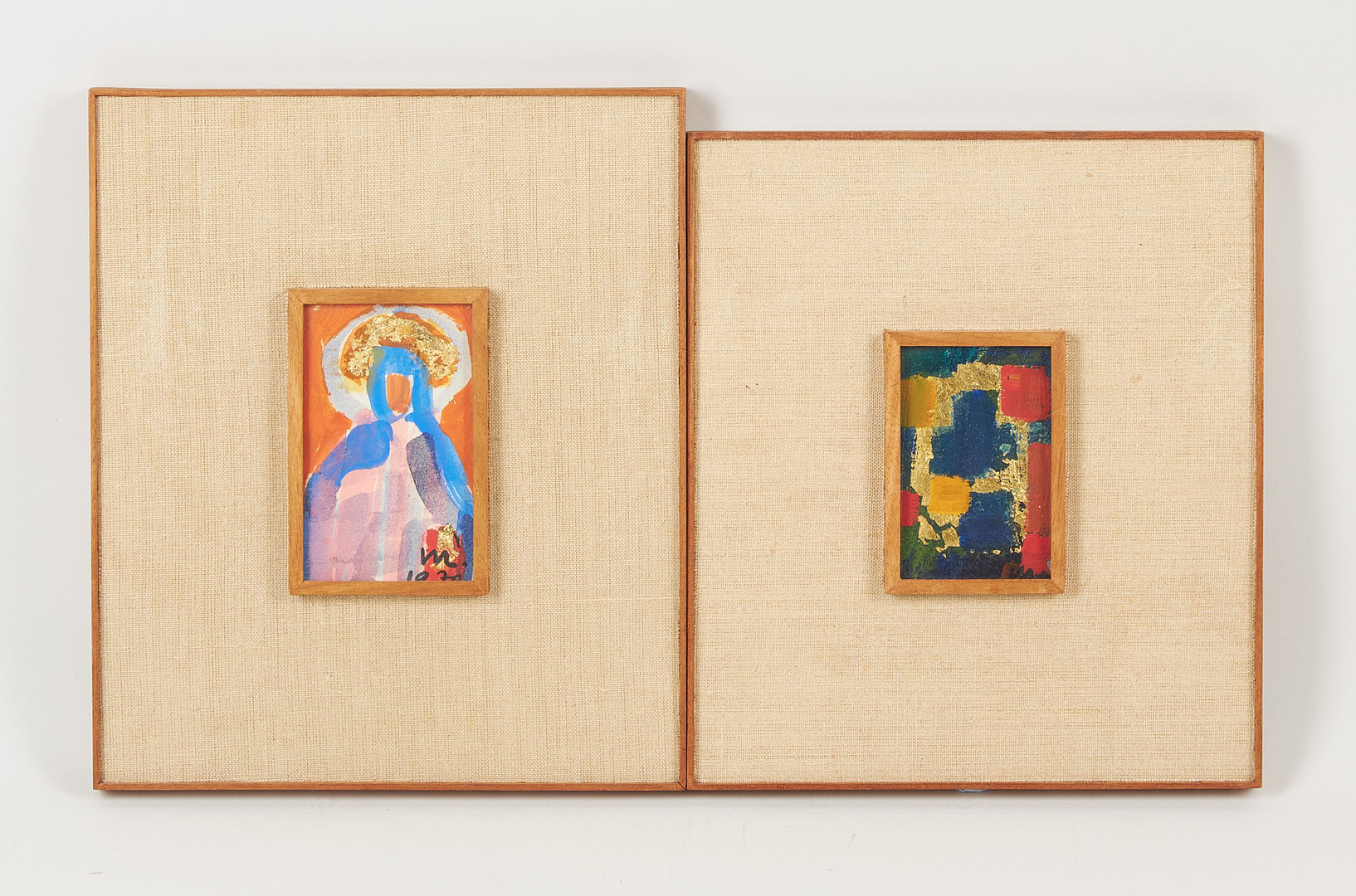 MÅLNINGAR, 2 st, den ena signerad samt daterad 1970, blandteknik med akvarell.