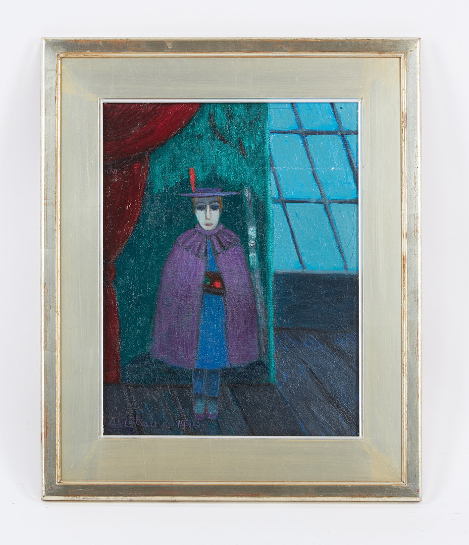 Alice Kaira, Skådespelet, signerad samt daterad 1976, olja på duk.