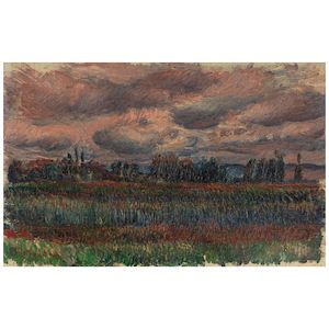 Paysage nuageux 7 1/16 x 11 in (18 x 28 cm) (Painted circa 1885)