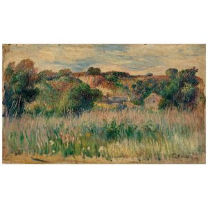 Paysage avec une maisonnette 5 1/8 x 8 3/8 in (13 x 21 cm) (Painted in 1887)