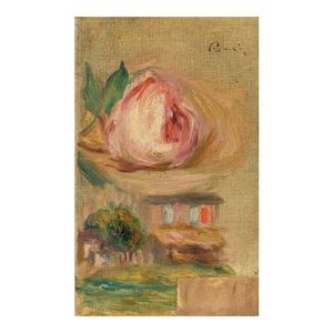 Étude de rose et maison 10 11/16 x 6 11/16 in (27.1 x 17 cm) (Painted circa 1902)
