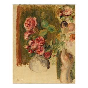 Étude de roses, de têtes et de nus 16 1/8 x 13 1/16 in (41 x 33.2 cm) (Painted circa 1905)