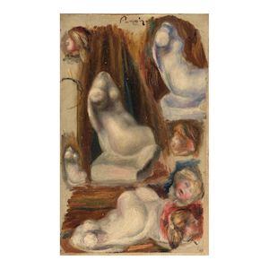 Étude de têtes et de buste de Maillol 13 1/4 x 8 1/4 in (33.5 x 21 cm) (Painted circa 1907)