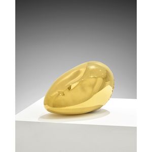 Constantin Brancusi, La Muse endormie II 6 15/16 x 11 1/8 x 6 11/16 in (17.6 x 28.2 x 17 cm) (Conceived in alabaster in 1917 and bronze in 1922, this polished bronze version cast by the Susse Foundry from the Istrati-Dumitresco plaster in 2010 in a numbered edition of 8.Five bronze and three plaster versions of this subject were cast during the artist's lifetime. A further numbered edition of 8 were cast beginning in the 1970s by the legatees of Brancusi, Alexandre Istrati and Natalia Dumitresco, from a duplicate of the artist's original plaster. The final four versions were cast by their appointed heir and the Estate of the artist in 2005, 2010 and 2013.)