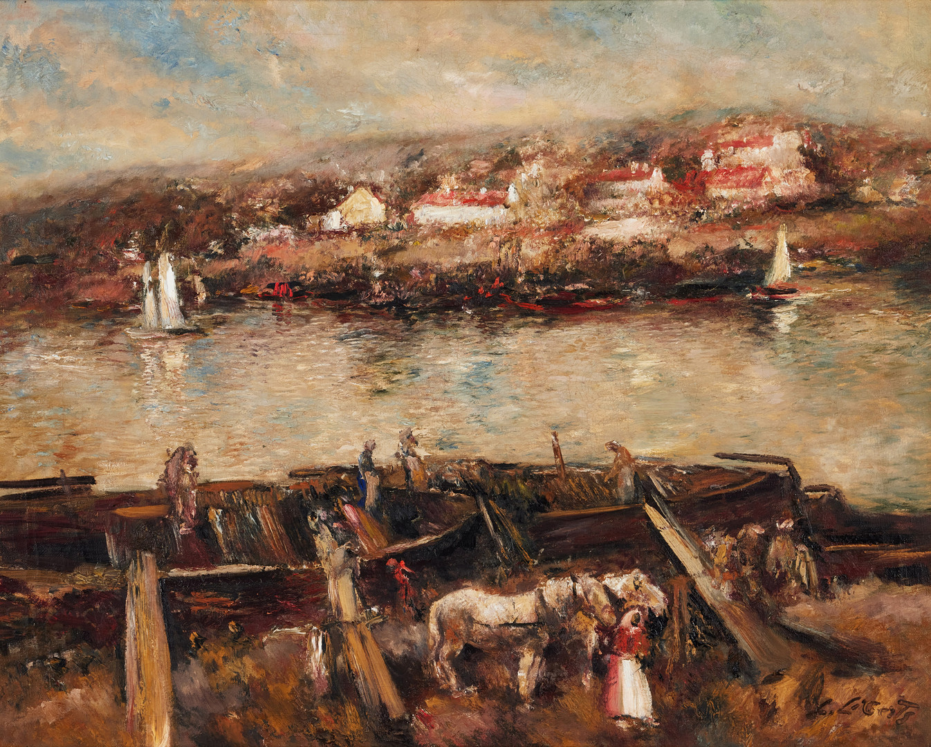 Båtar längs Daugava.