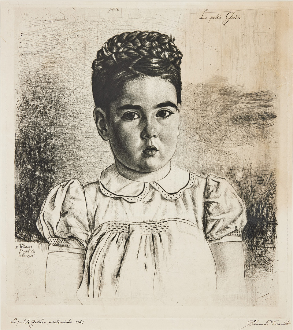 "La petite Gisèle", drypoint, 1946, signed, titled and dated in ink.