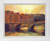 Paris Bridge over the Seine Mixed Media Original on canvas by