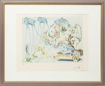 Salvador Dalí, Elephant and Unicorn", 1974.