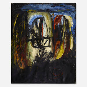 Abstract with Black Calligraphy