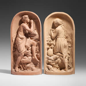 Plaques with classical figures, set of two