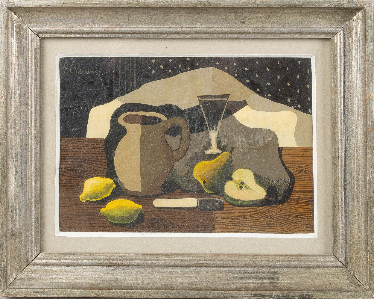 Stilleben "Nature Morte", tempera på pannå.
