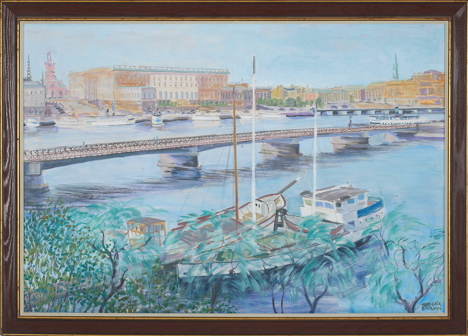 Stockholmsmotiv, olja på pannå, signerad.