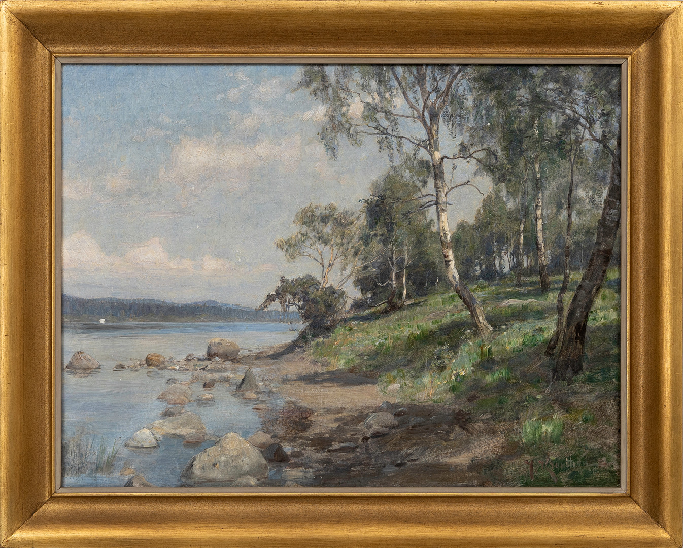 Landskapsmotiv, olja på duk, signerad.
