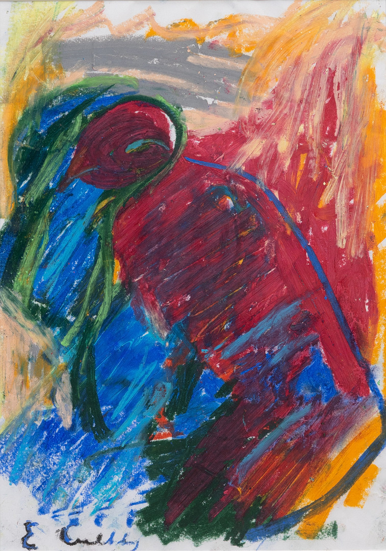 Figurkomposition, pastell på papper, signerad.