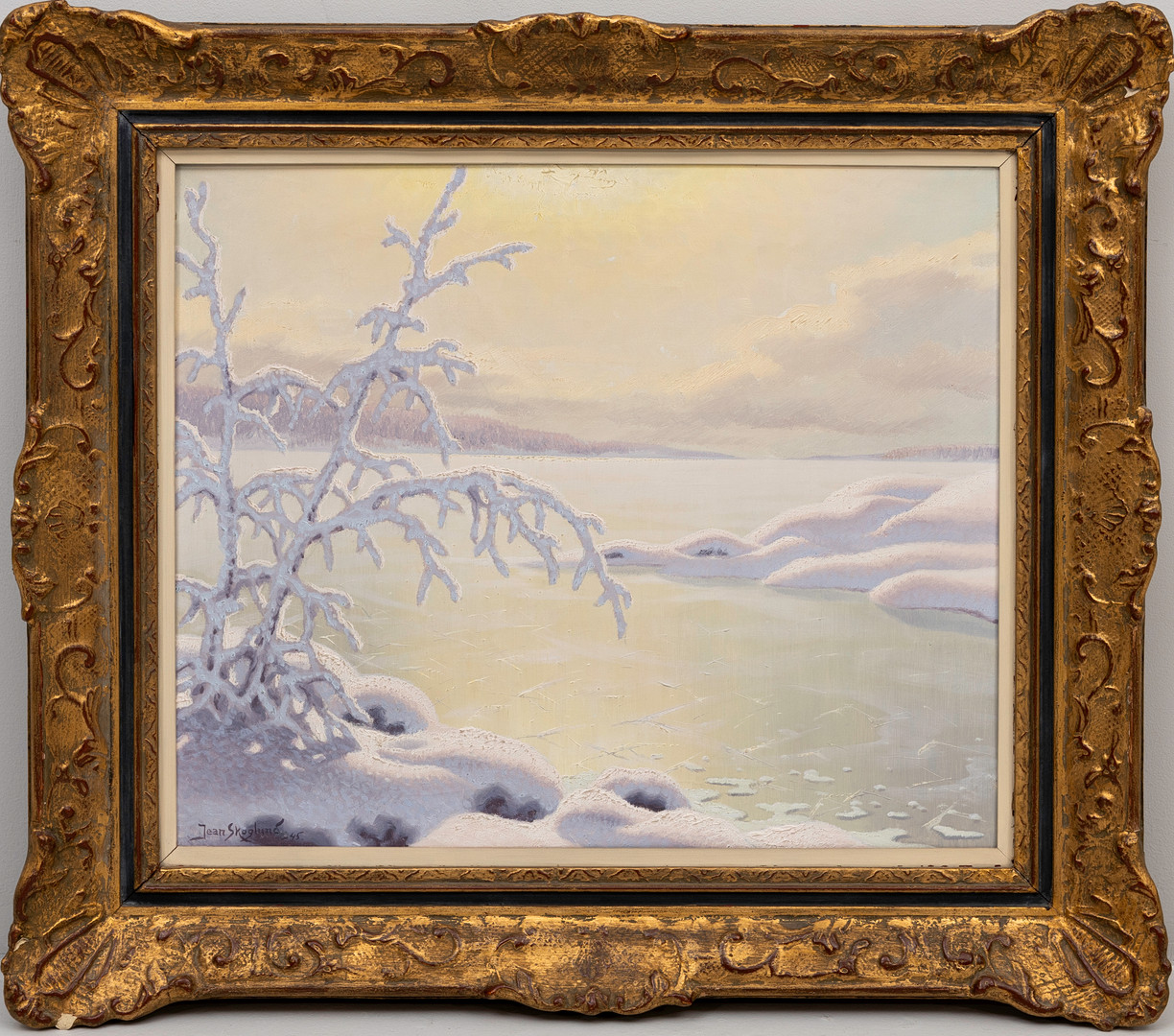 Vinterlandskap, olja på duk, signerad, daterad -45.