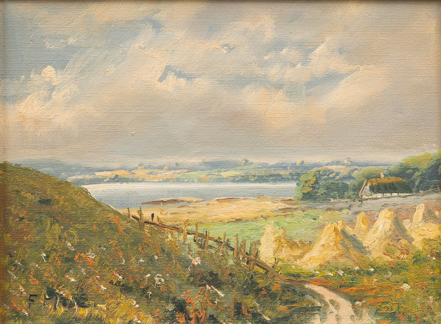 Sommarlandskap, olja på duk, signerad.