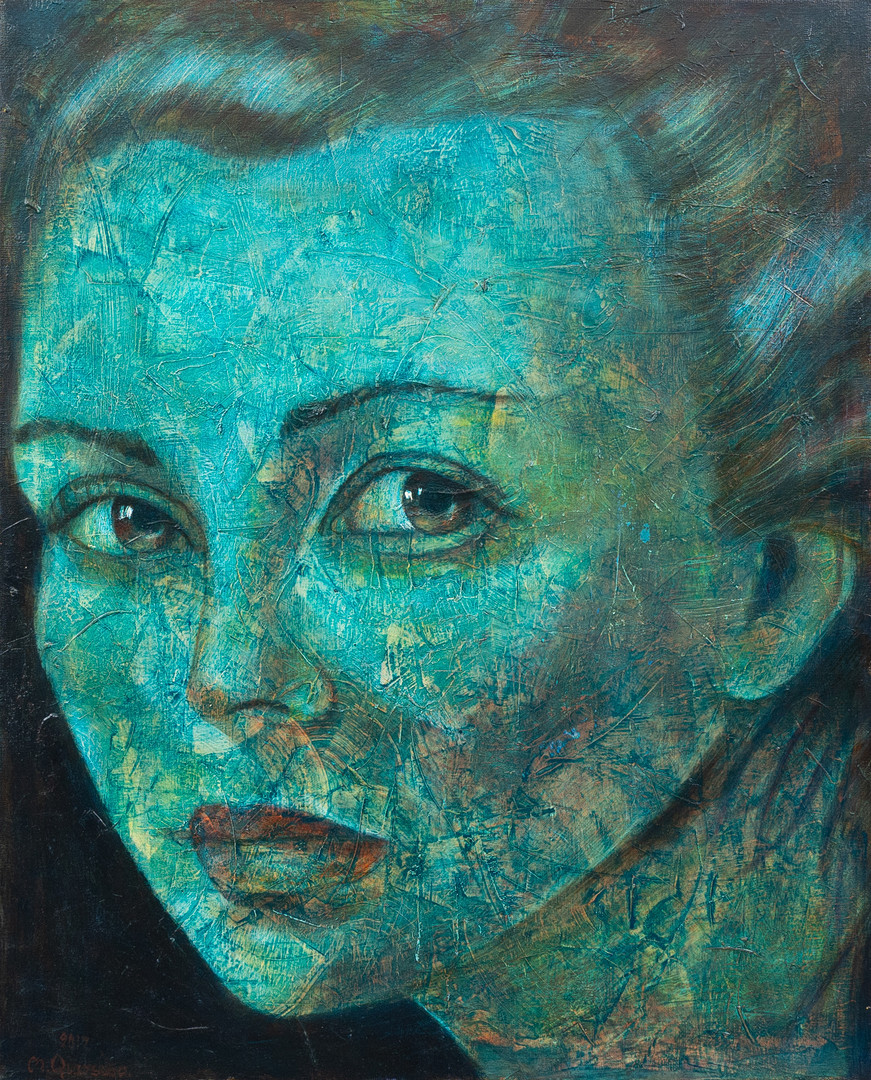 "Leonor Fini" olja på duk, signerad och daterad 2017.