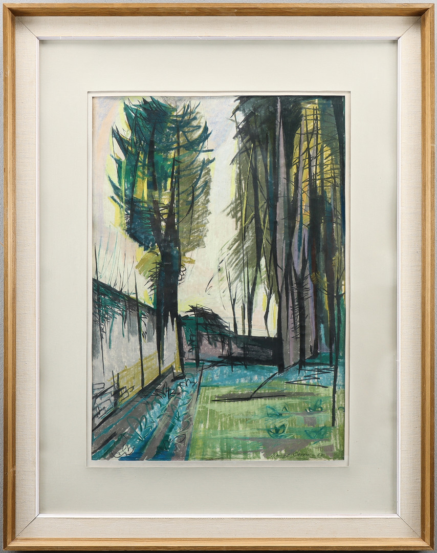 Pastell, signerad 1952.
