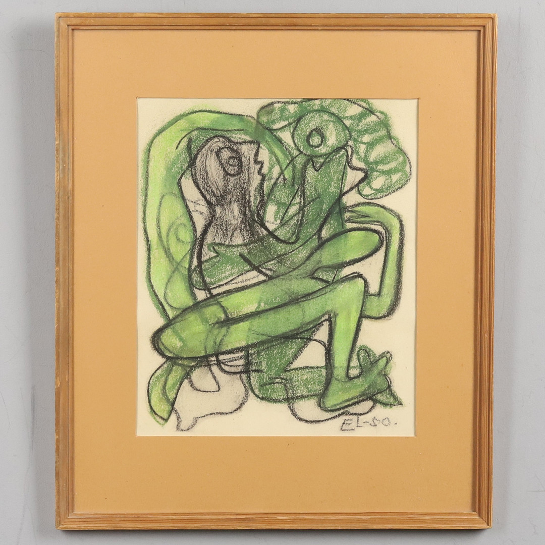 PASTELL , figurkomposition, signerad och daterad-50.