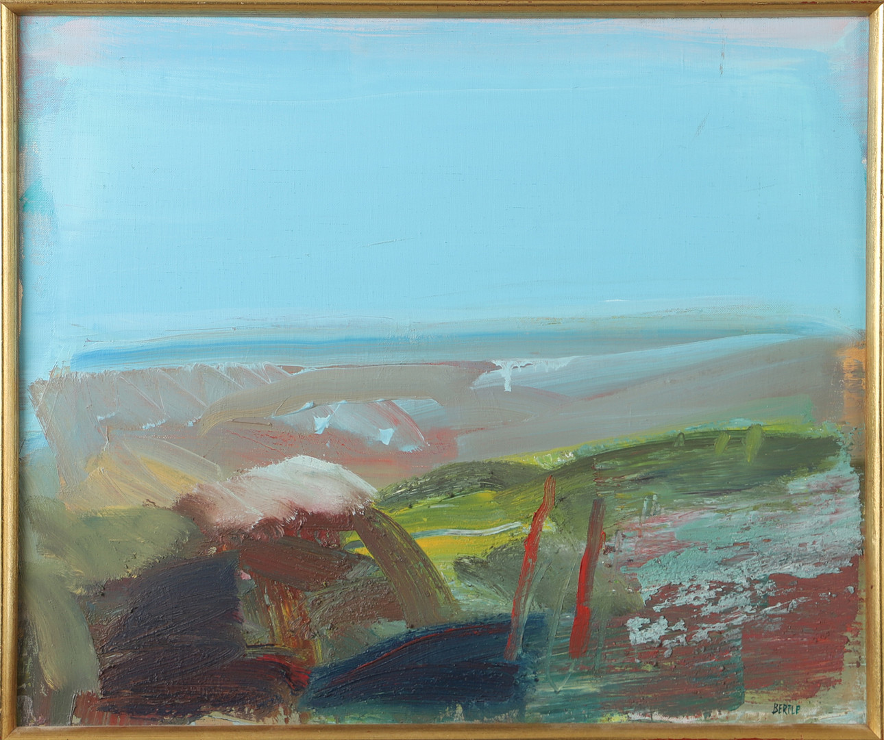 "Kustbild Gotland", olja på duk, signerad Bertle.