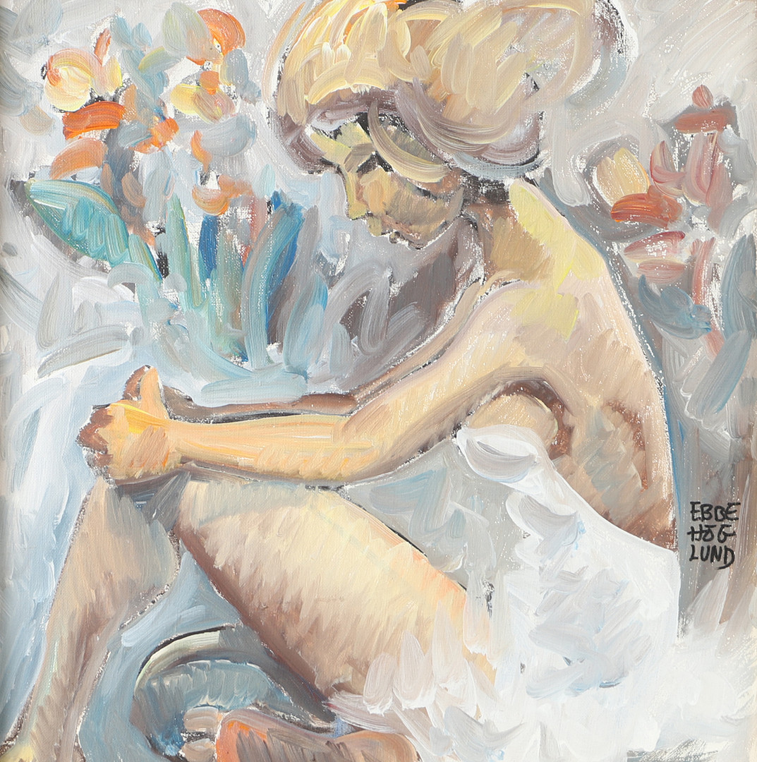 Sittande ballerina, olja på duk, signerad.