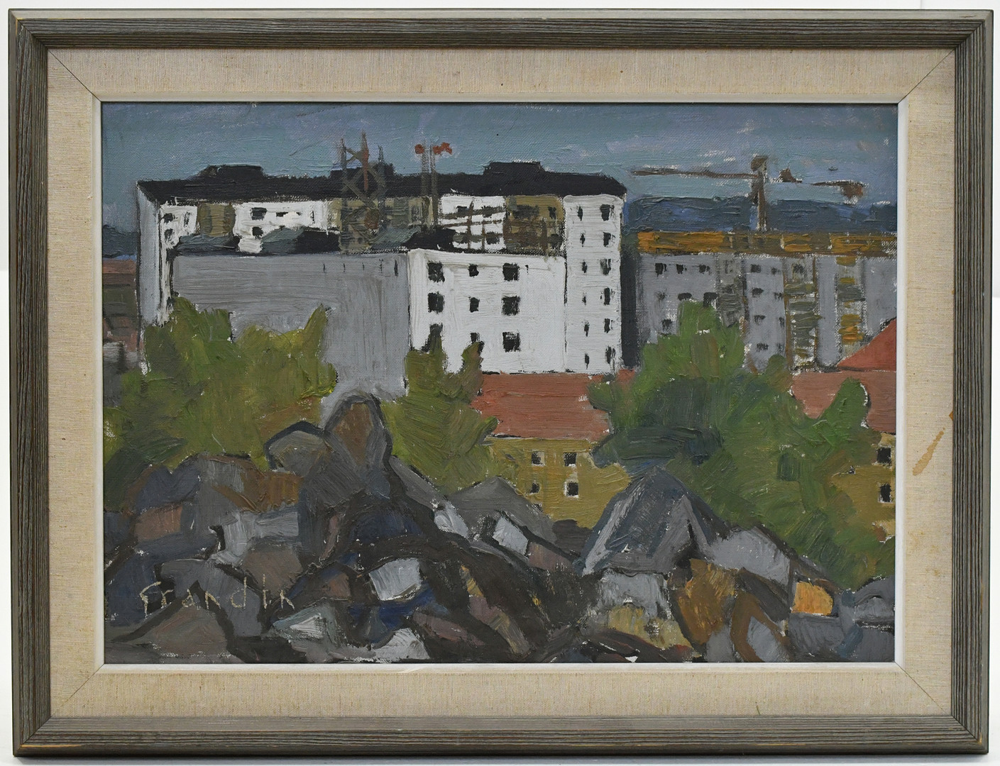 Stadsmotiv. Olja på duk.