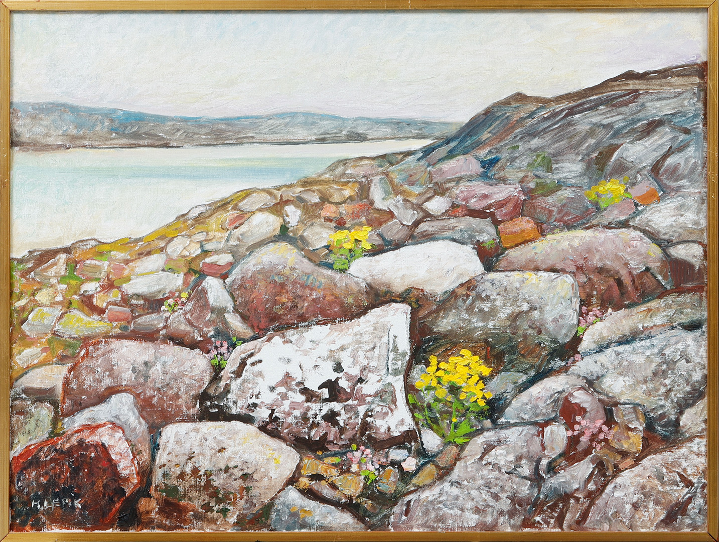 Klipplandskap, olja på duk, signerad.