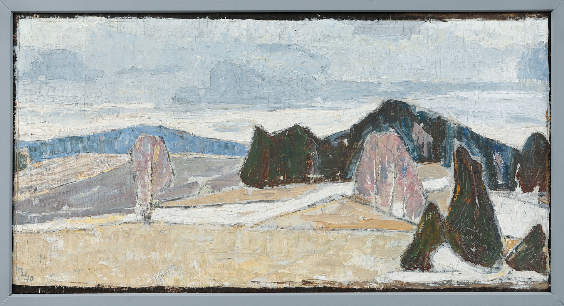 "Marsvinter" olja på duk, signerad.