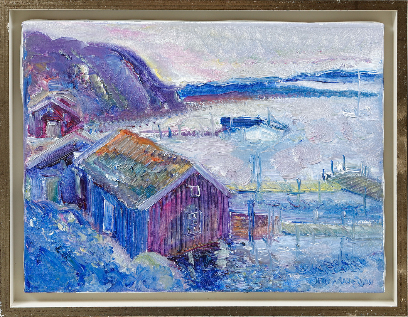 Kustbild, olja på duk, signerad.