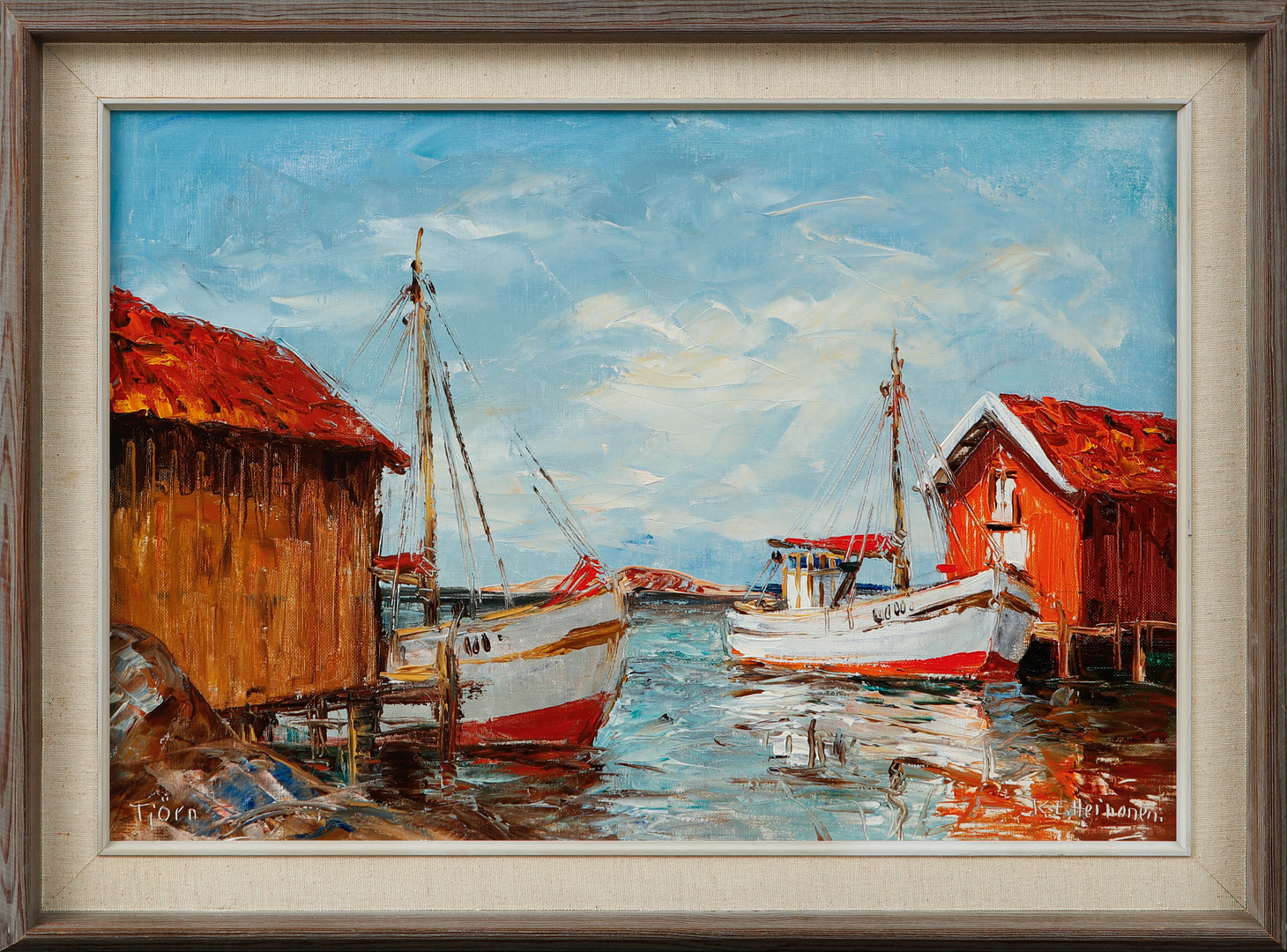 "Tjörn", olja på duk, signerad.