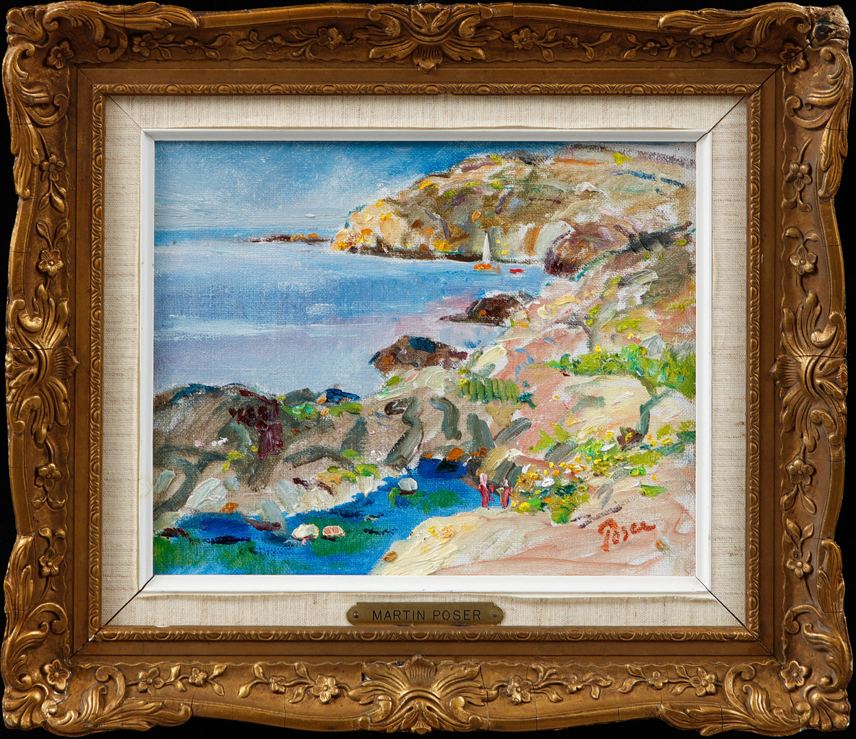 Sommarbild ön Marstrand, olja på duk, signerad.