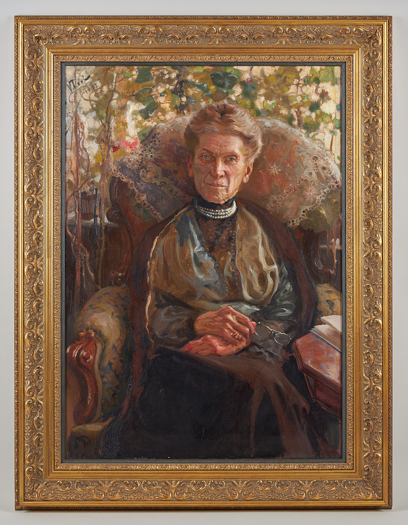 Mormor, signerad samt daterad 1923, olja på duk.