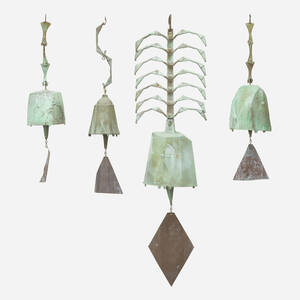 Collection of four windbells